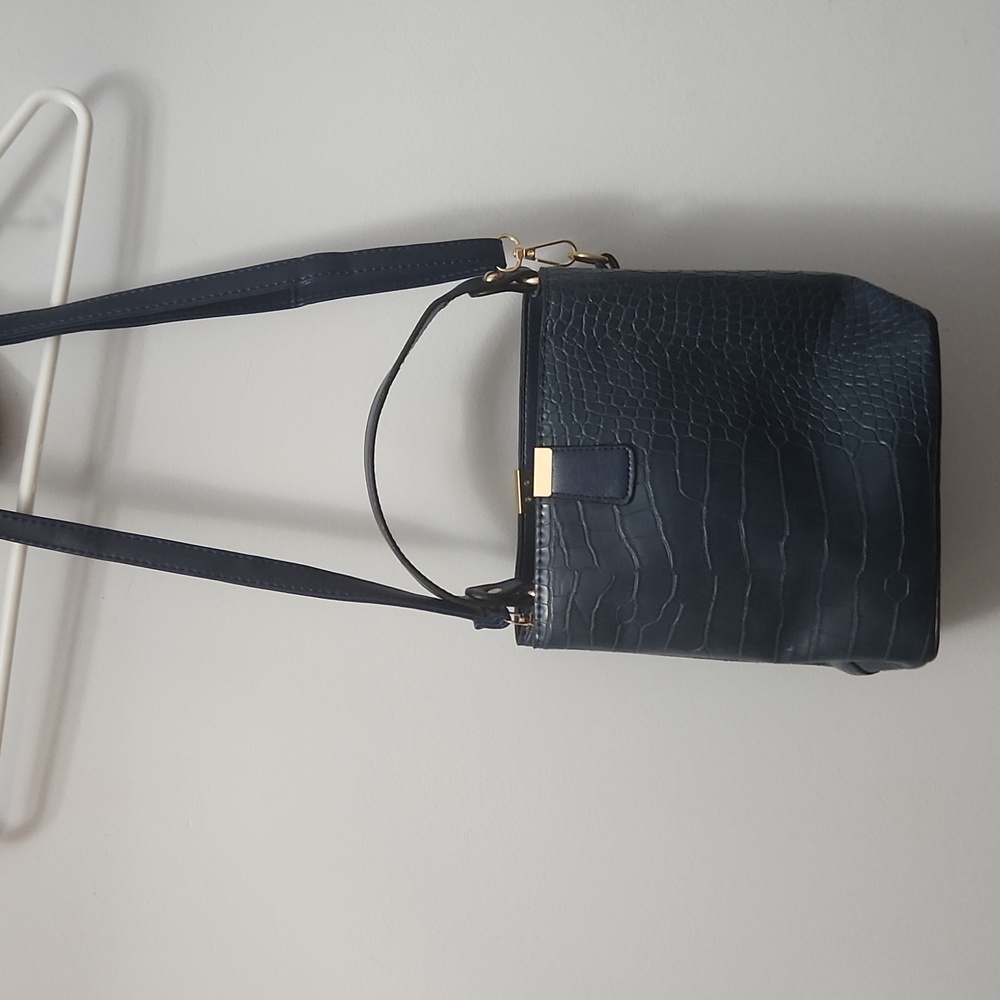 Blue Faux Leather Purse